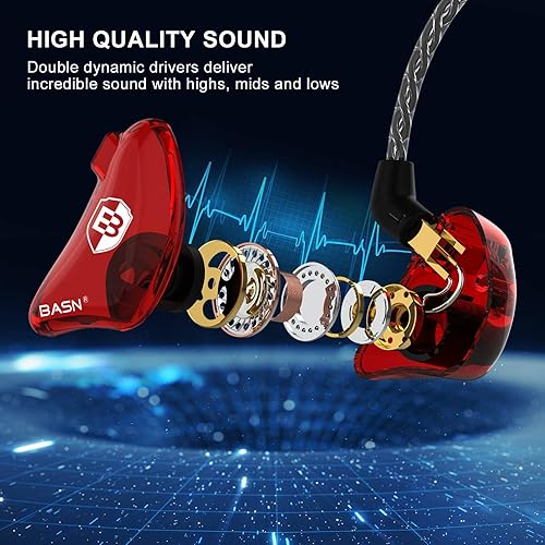Miniatura 8 de BASN Bsinger BC100 - Auriculares con monitor de oído, ajuste universal, con aislamiento de ruido, auriculares IEM para músicos, cantantes,