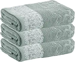 Kit Toalhas De Rosto, 3 Peças, Medalhão, Corttex, Algodão, Jacquard, Alta Absorção, 450g/m² - Altihaus (Verde)