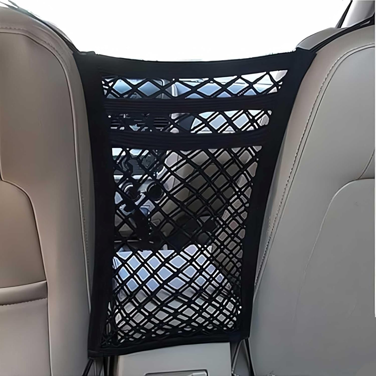 3 Layers Car Mesh Organizer for CRV 2019-2020, Seat Mesh Bag Tissue Purse Holder Car Net Barrier Purse Holder Between Seats
