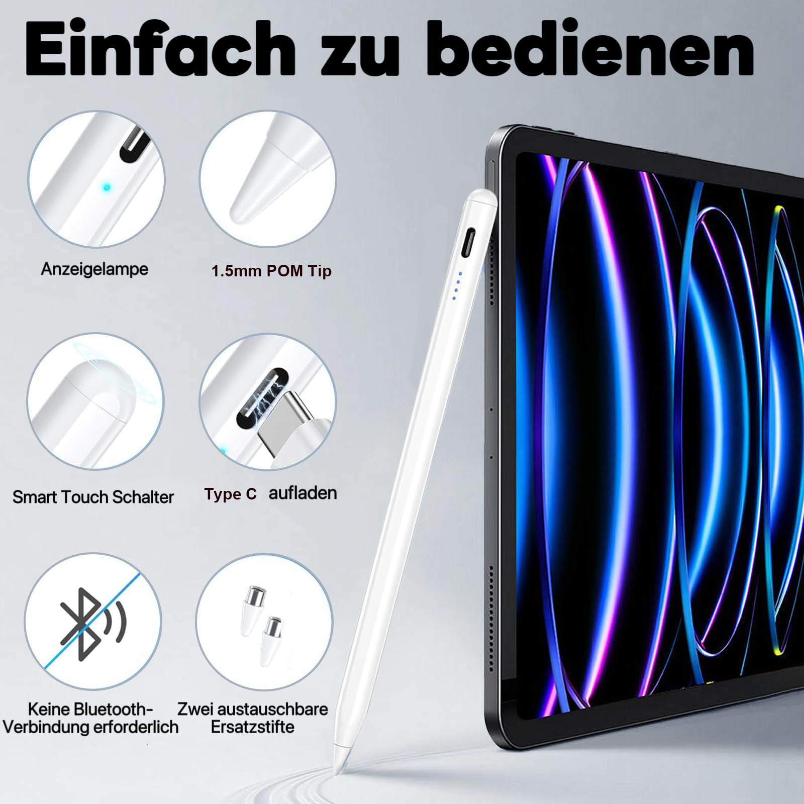 Stylus Pen für AMZ Fire Max 11 Table Fire HD 10 Touch Screen Pen Schreibstift für Honor Pad 10/ X8a/MagicPad 2/XIAOMI Pad 7/6/PRO/Redmi PadSE Tablet Eingabestifte Pencil (Lila)