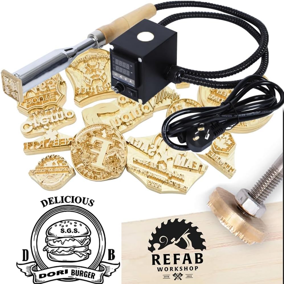 Electric Wood Branding Iron,Adjustable Tempereture Handheld Wood Stamping Tool for Woodworker,Leather Crafts,Food Branding Iron with Digital Display
