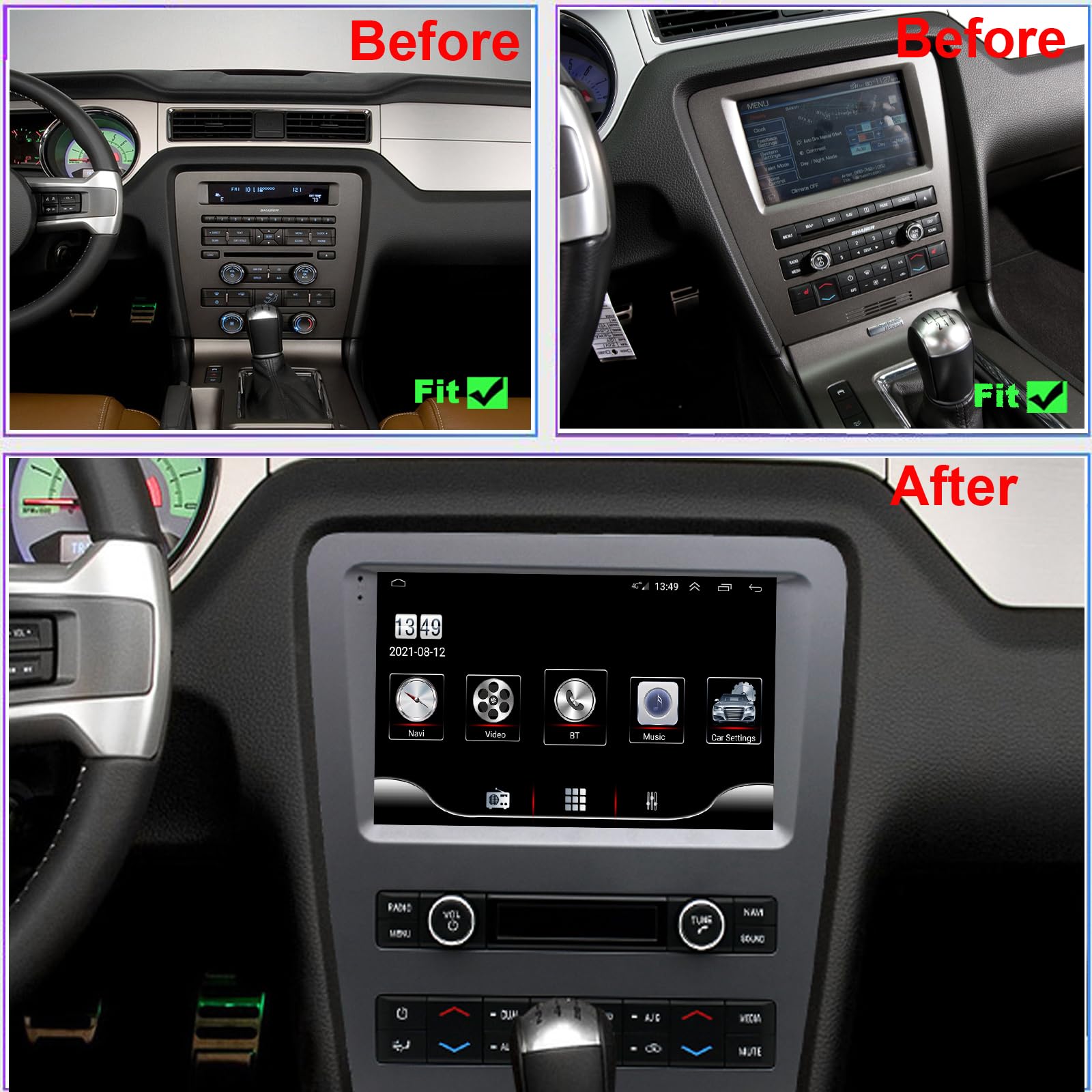 2010年〜2014年　マスタング用　CarPlay iLink予備1個付き。 Amazon | 10インチ タッチスクリーン カーステレオ フォード