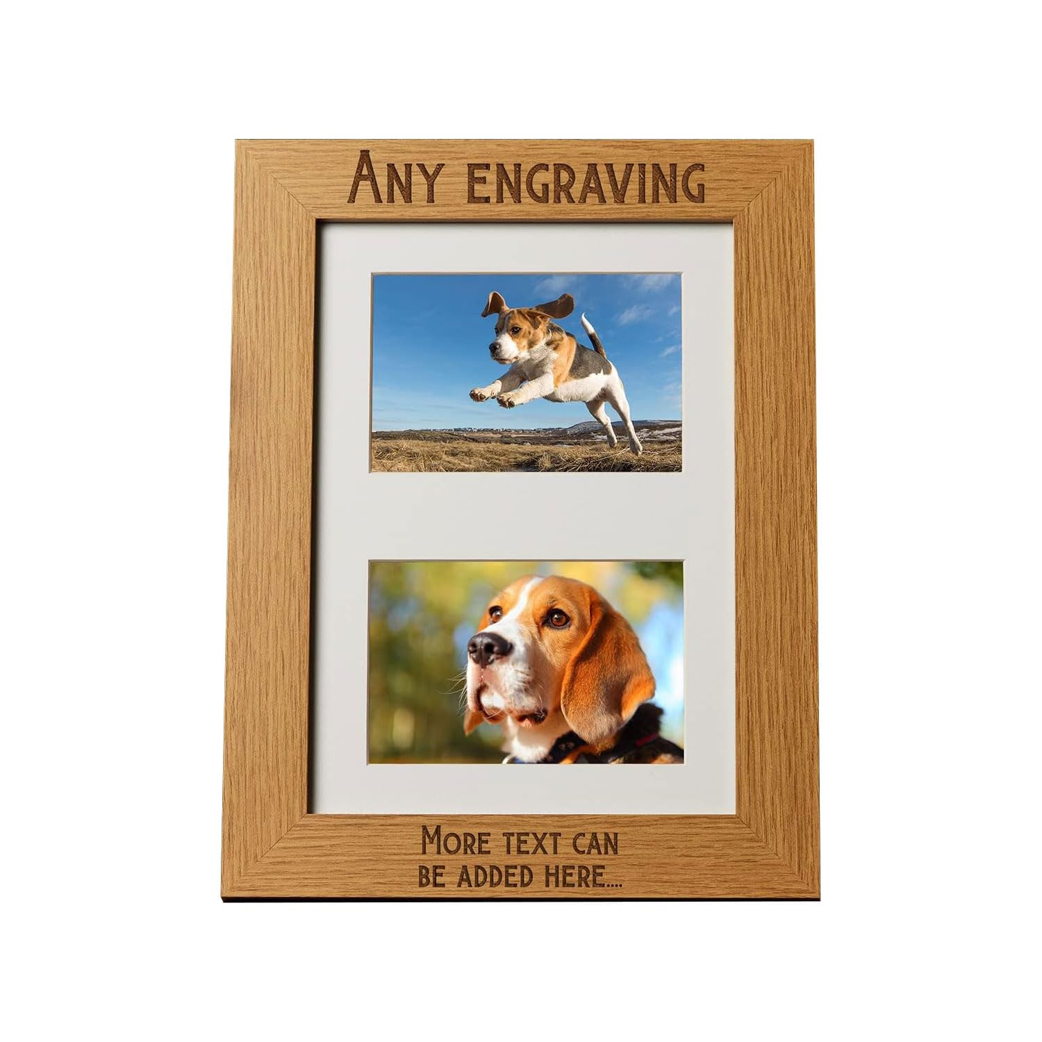 Ukgiftstoreonline Brown Personalised Any Engraving Double Wooden Photo Frame Gift Landscape