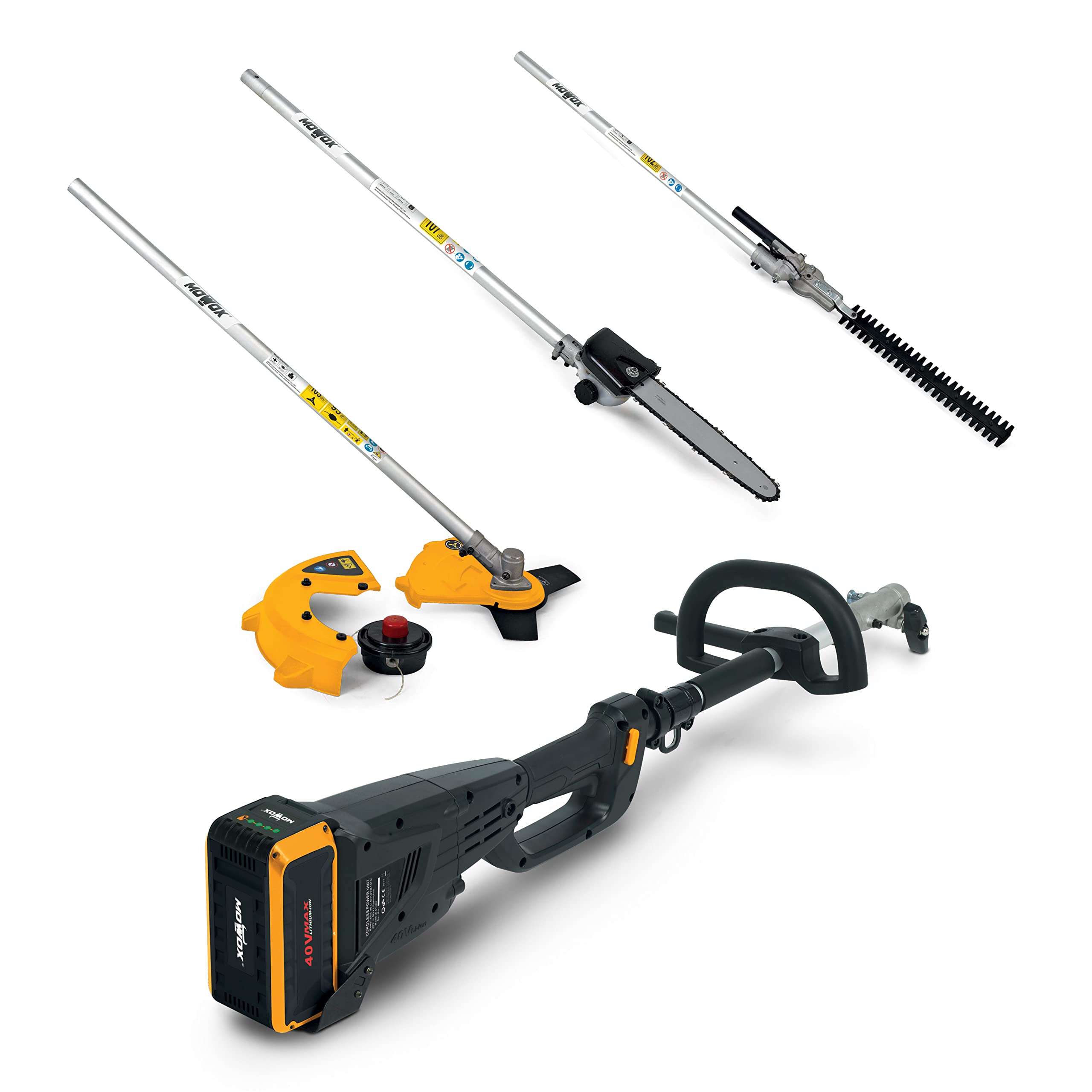MowoxEBC 40 Li MT Set 40 V 4-in-1 Garden Care Multitool Set with Grass Trimmer, Brushcutter, Chainsaw and Telescopic Hedge Trimmer (without Battery)