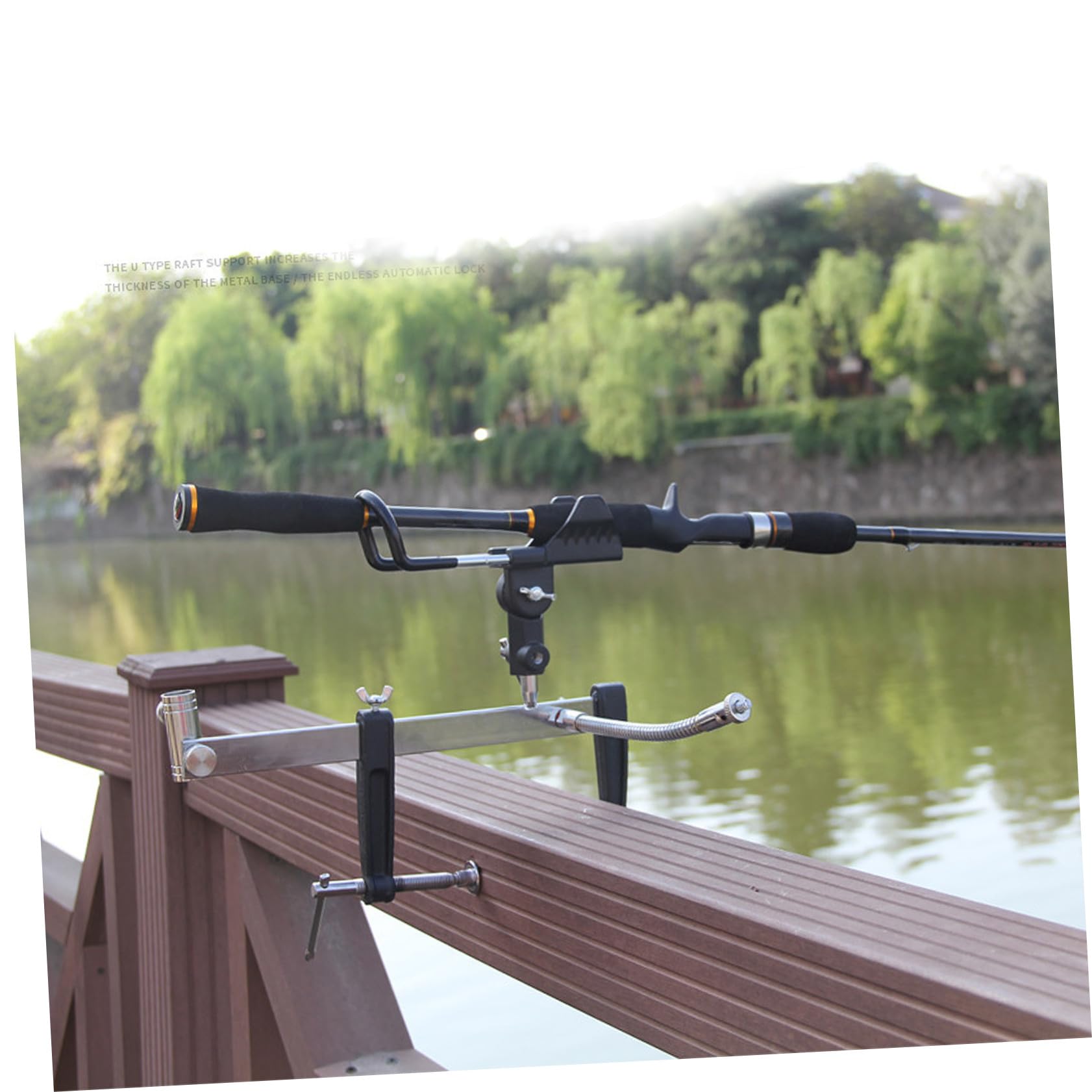 Abaodam Support Protège Les Bâtons Bâtons de Pêche en Métal Multifonction pour Angle Réglable 1pc Robuste et Pratique pour Pêche en Mer la Main