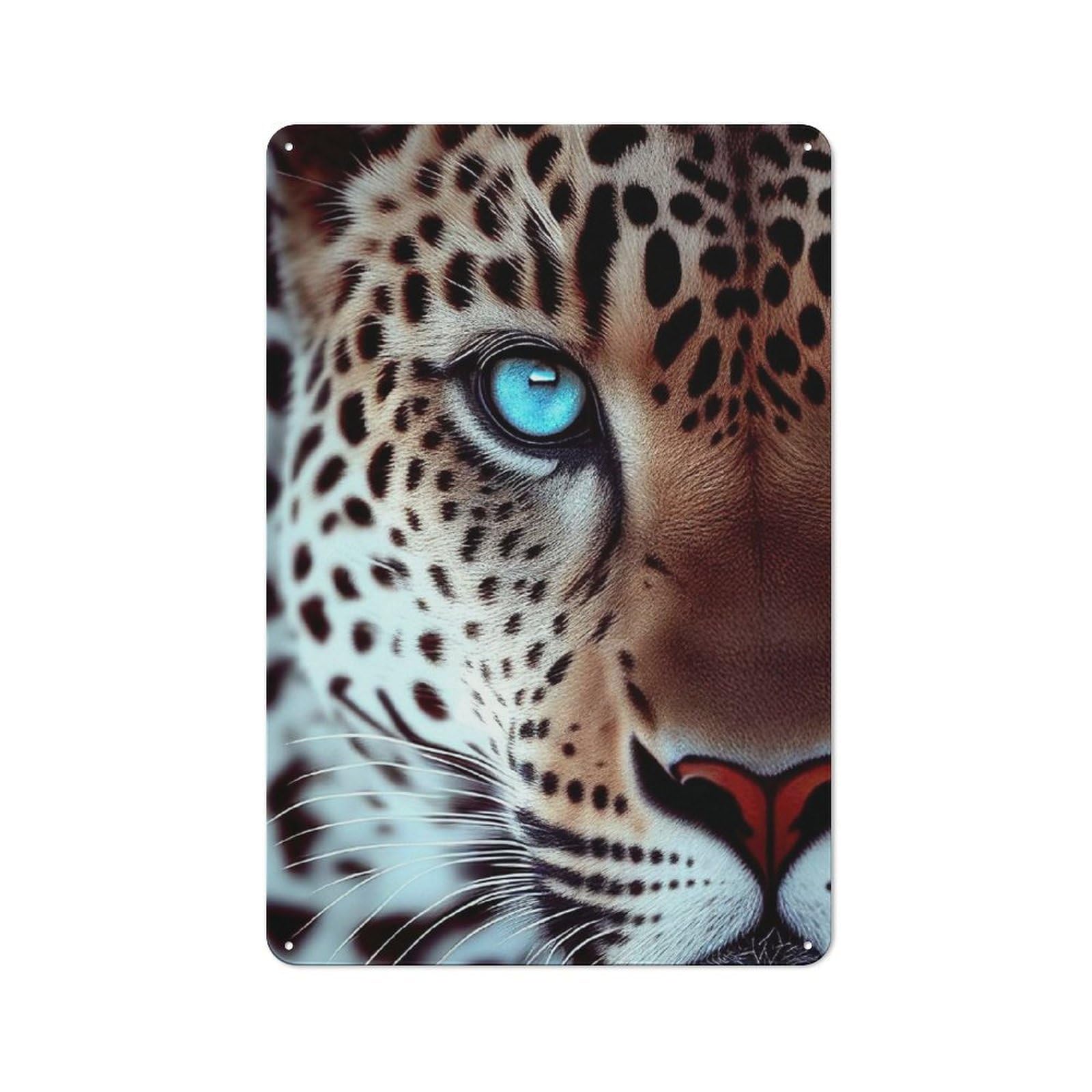 Junmoney Jaguar Face Animal Vintage Metal Plaque 30X20cm For Living Room Or Hallway, A Christmas Gift For People Styling Living Room And Hallway