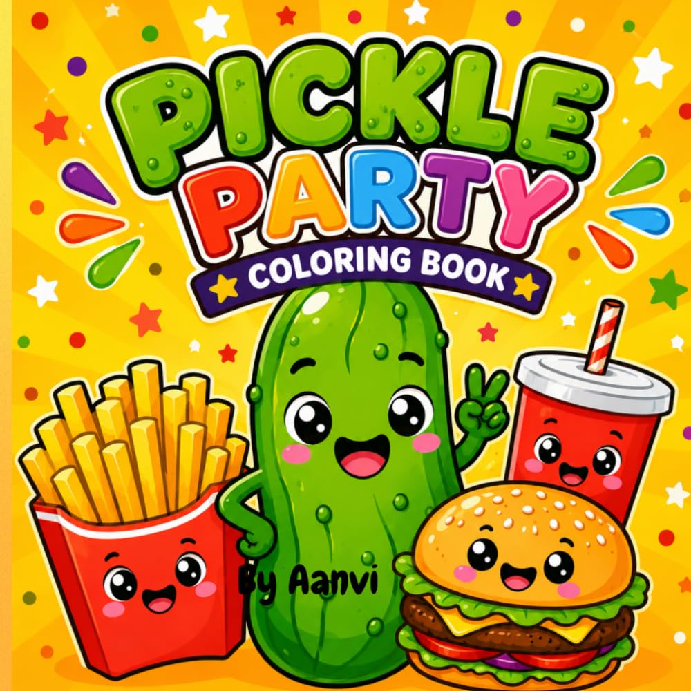 Pickle Party Coloring Book | Bold and Easy Coloring Book with Cute Food Designs: Silly Pickles, Funny Snacks & Simple Coloring Pages for Relaxation, Stress Relief and Beginners