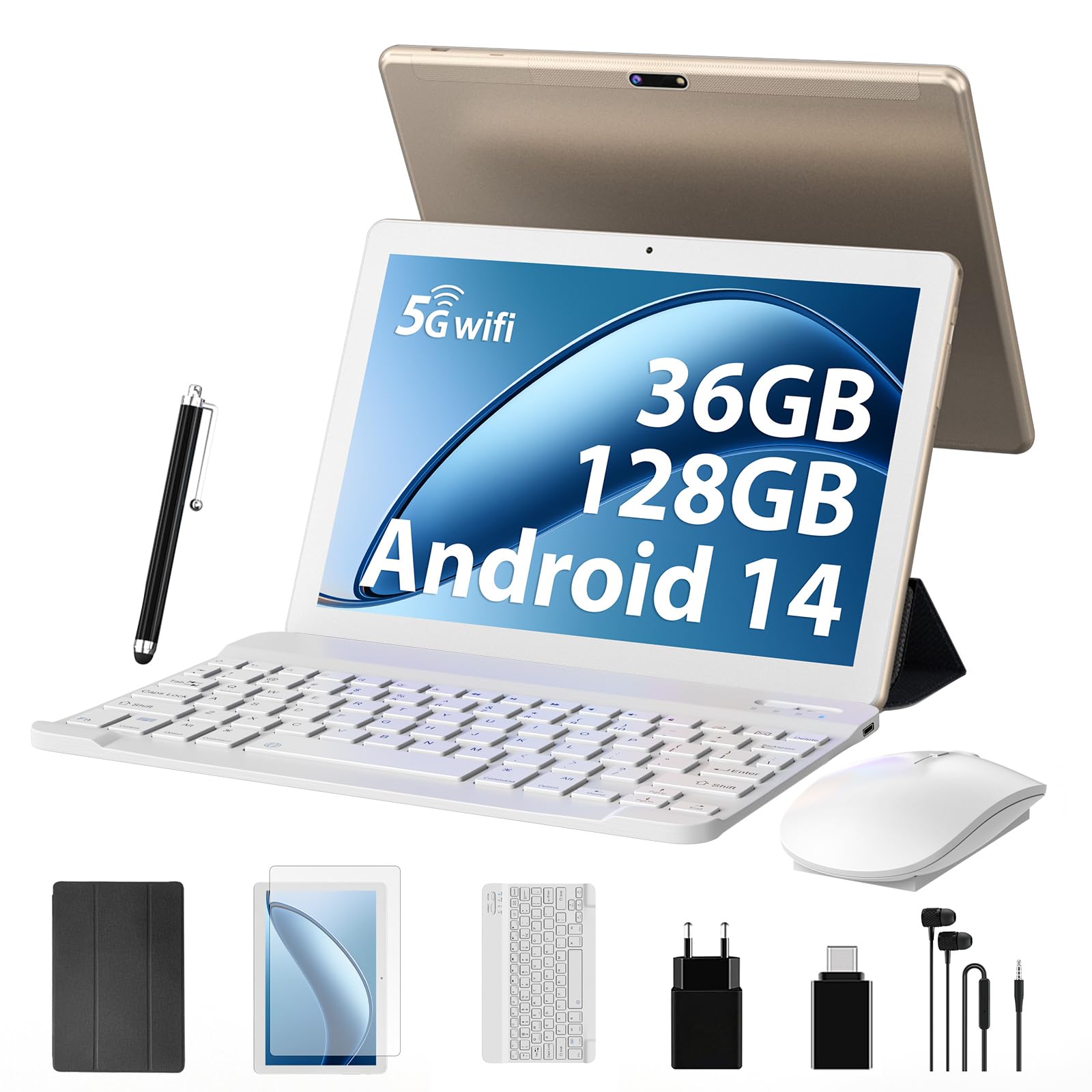 Kinder Tablet 9 Zoll Android 15 Mit Gemini AI – 12GB RAM, 32GB ROM, 5000mAh, Kindersicherung, Inkl. EVA-Hülle