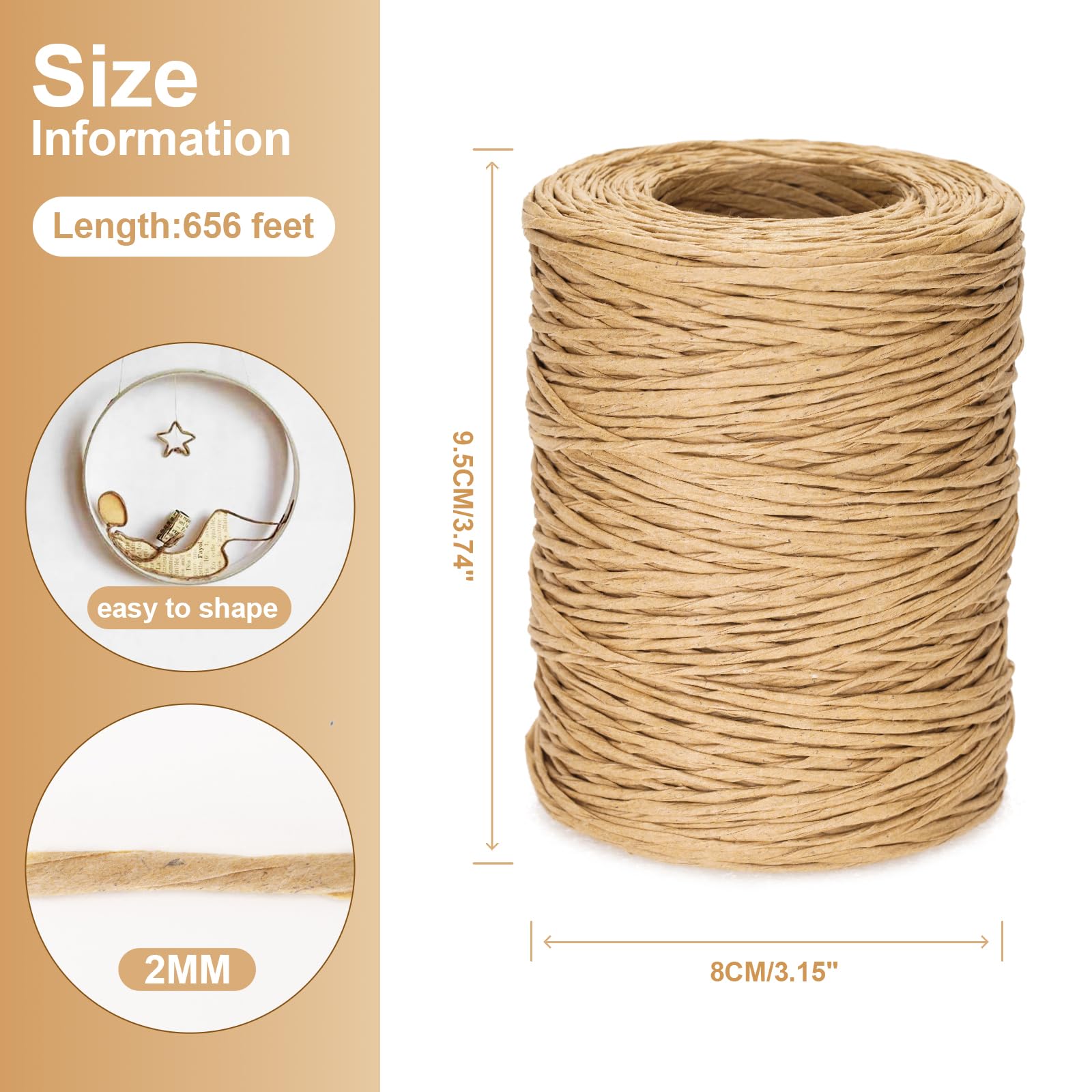 KINGLAKE Florist Wire for Wreath Making Light Brown, 2mm Paper Covered - Image 2