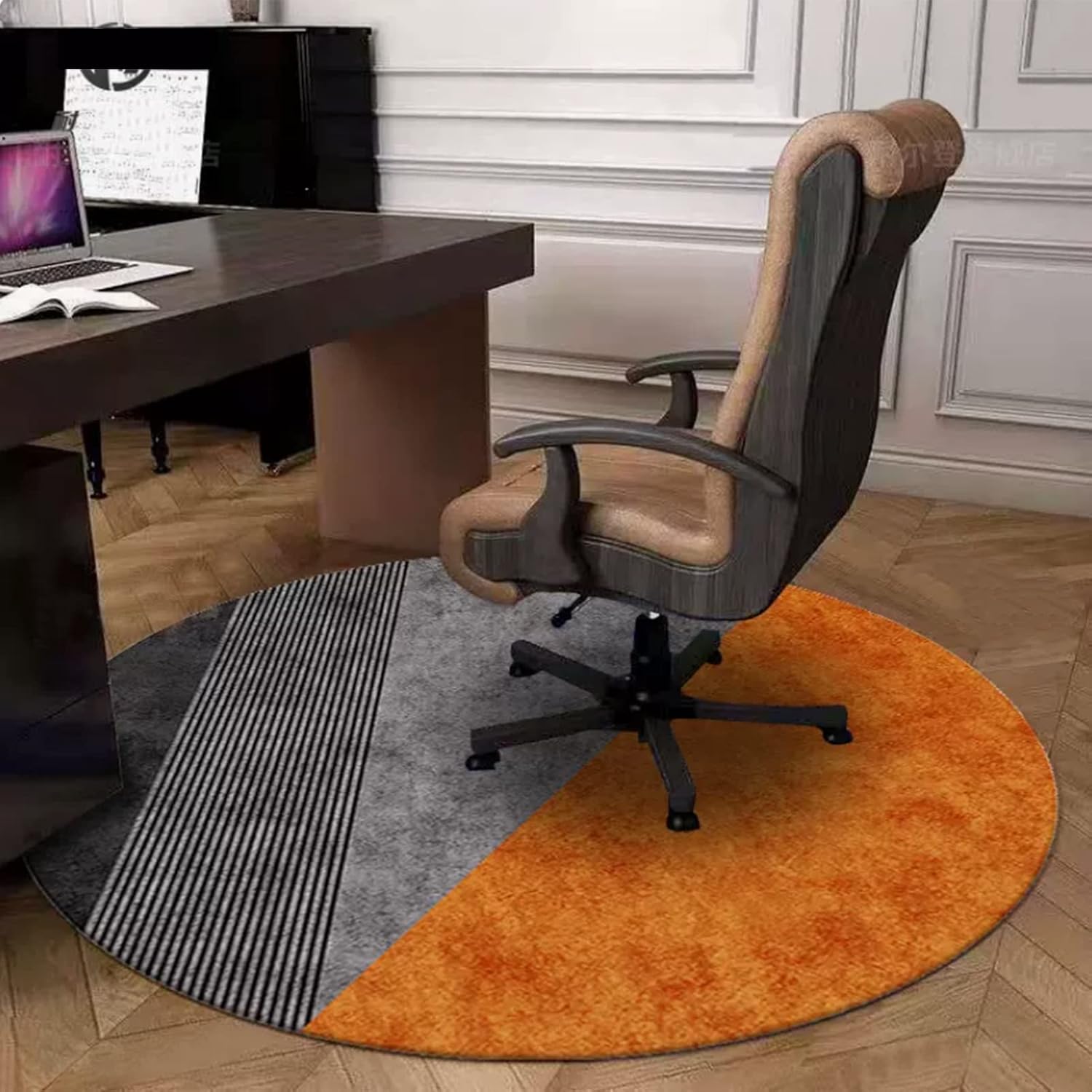 Office Chair Mat for Carpet, Floor Protector mat, Round Shape, Modern Home Decor, Suitable for Hard Floor Non-Slip Protective mats (Color : Red, Size : 140cm/55.1in)