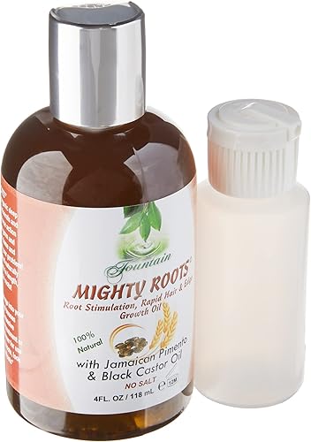 FOUNTAIN Mighty Roots - Dañado - Receding - Bordes - Punto calvo - Aceite para adelgazar el cabello - Botella aplicadora - 4 onzas líquidas