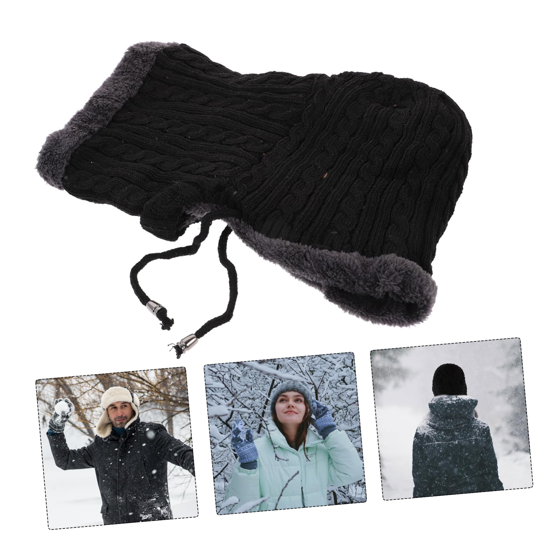 COLLBATH Chapeau Cache-Cou Chapeaux d'extérieur Bonnet de pêcheur pour Hommes Bonnet tricoté Chaud Chapeau avec écharpe Foulards pour Hommes Chapeaux Dames Pull écharpe Chapeau Dames Rouge
