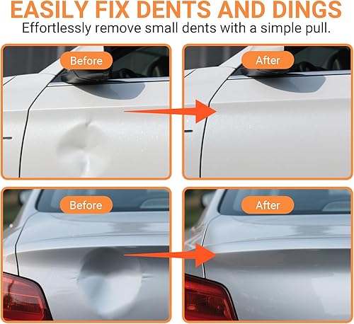 Miniatura 3 de LAXISCREED Juego de 2 extractores de abolladuras para ajuste ligero de paneles de automóviles, ventosas compactas para vidrio, azulejos y