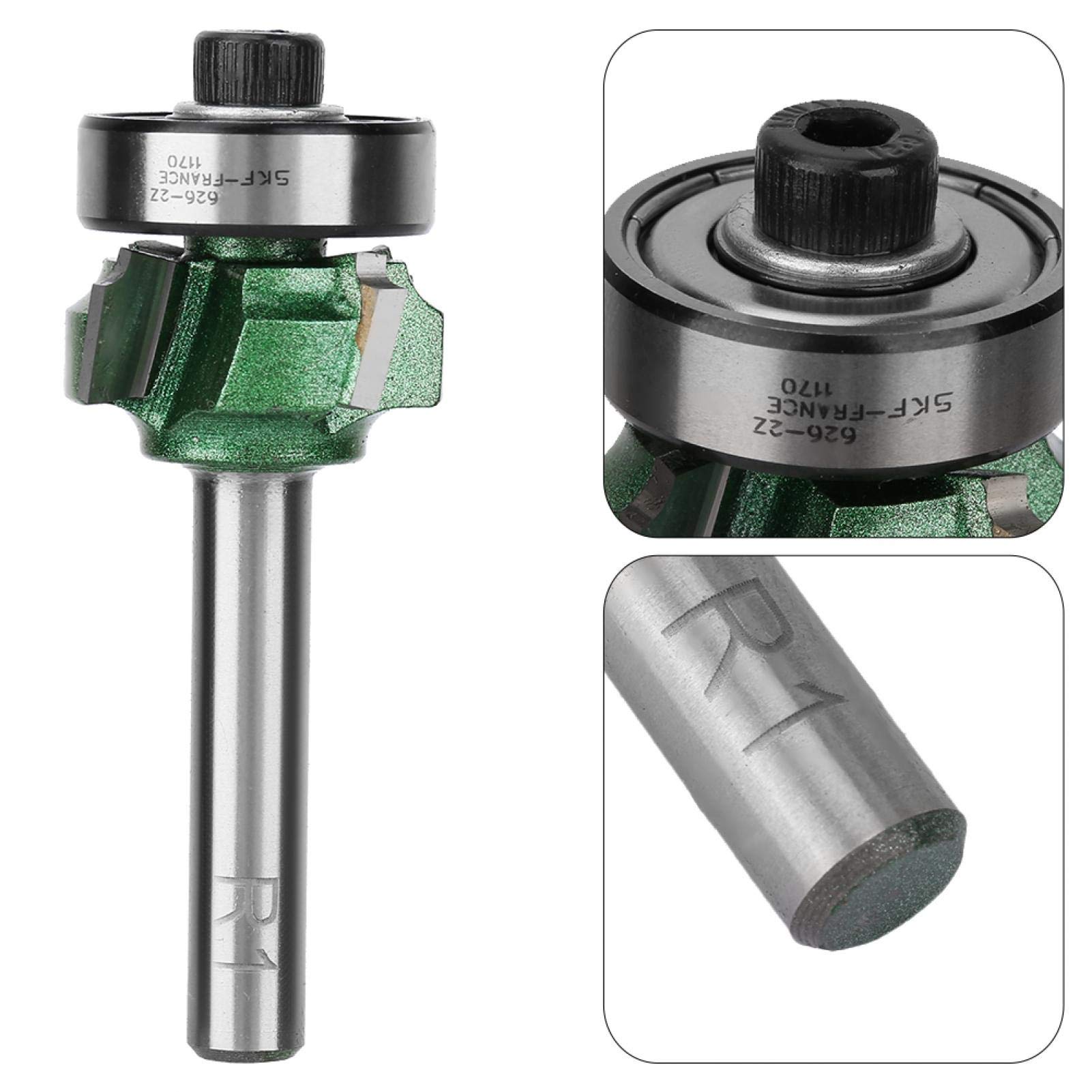 Frese per rifilare, R1/R2/R3 Fresa per lavorazione del legno Fresa per acciaio al tungsteno 4 denti Fresa per rifilatore per bordi 1/4 "Utensile per bordi con gambo 19 * 6 mm(R2)