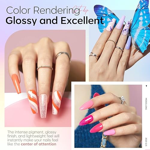 Miniatura 4 de Modelones Kit de 32 piezas de polvo de inmersión, 20 colores de uñas de inmersión, kit de iniciación de polvo de inmersión rosa intenso neón verde