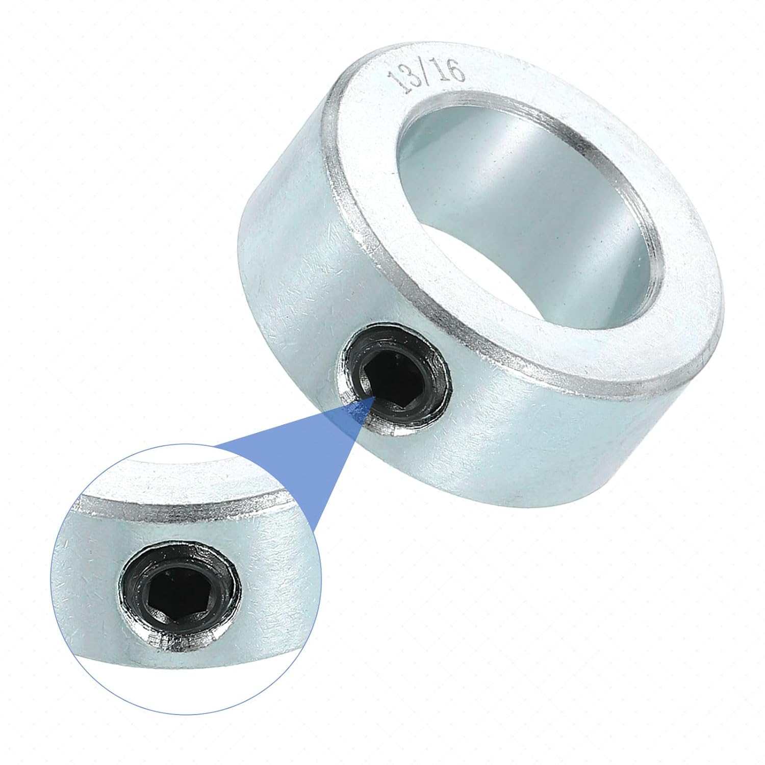 uxcell 16pcs Set Screw Collars 13/16" Bore Carbon Steel Shaft Collars, 1-5/16" OD, 9/16" Width Lock Axle Collar Clamp for Linear Rod Shaft Guide