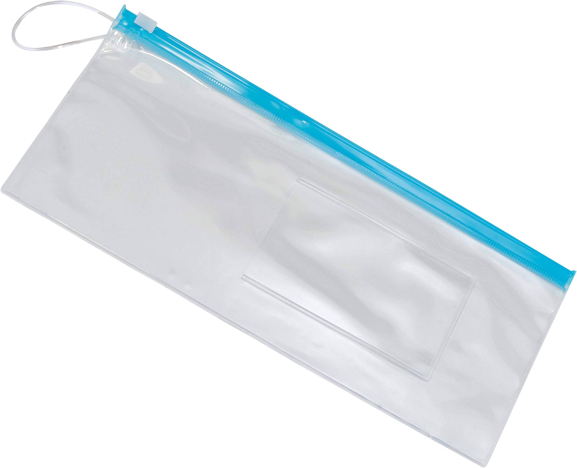 Clear Dental Toothbrush Holder with Card Slot - 10.25 x 4.5 in Dental Bags For Dental Hygiene Accessories- School Prizes, Dental Bags, Dental Giveaways, Dental Office Prizes - (48) Pcs