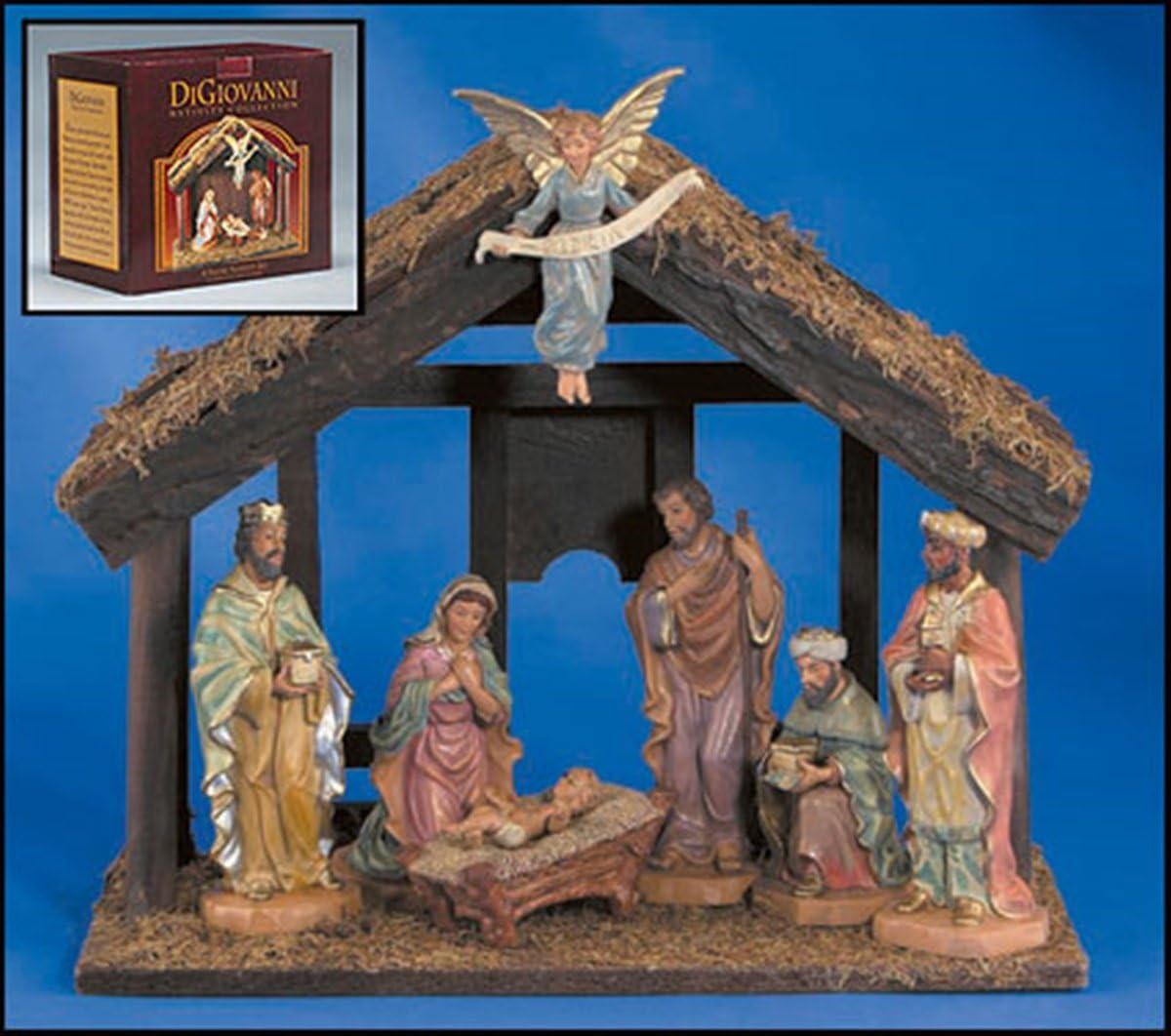 Kurt Adler 12Inch Nativity Set with Stable and 10 Figures