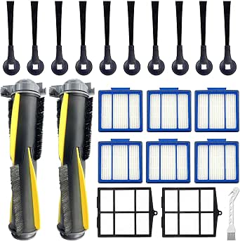 Kit D'Accessoires Tivcroxs Pour Robot Aspirateur Shark IQ - 2 Brosses Principales, 6 Filtres, 10 Brosses Latérales - Compatible RV1001AE, AV970, UR1000SR...