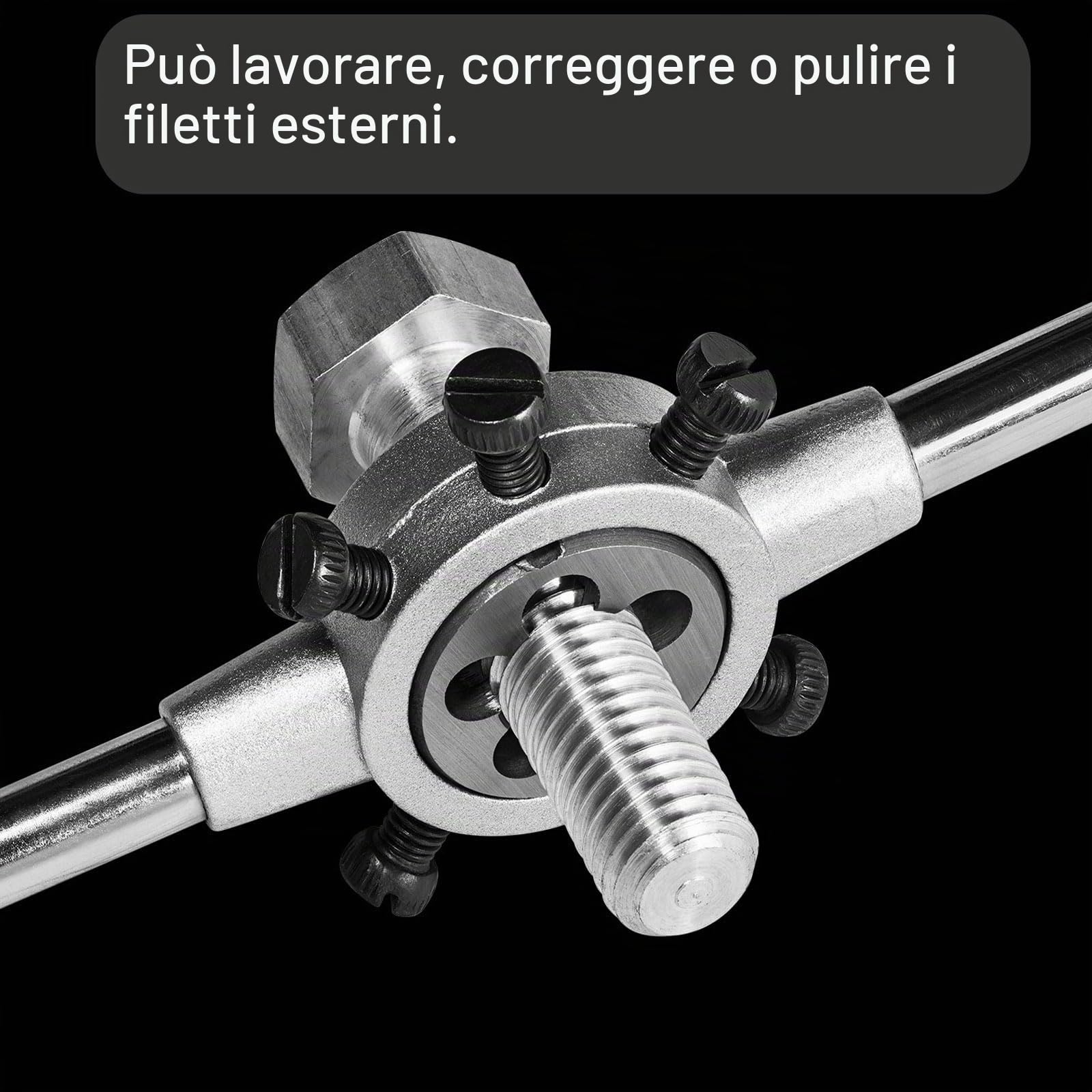 QUARKZMAN Filaio A Tondo M24 x 1.5 Filettatura Metrica Destrorsa Utensile Per Taglio Filetti Fissi In Acciaio Per Utensili Legato Strumento Di Riparazione