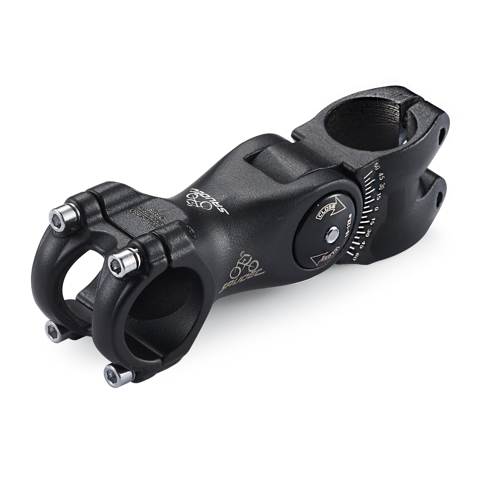 SRUOEC Adjustable Bike Stem 28.6 * 31.8 ±60 Degree 85/100/120mm Bicycle Stem Riser for Handlebar? Black Aluminum Alloy, 100 mm Length