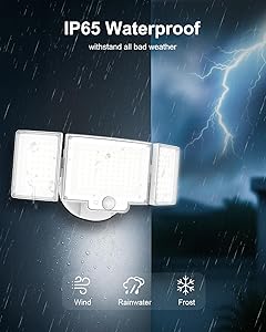 RUNBARRY LED Security Lights Motion Sensor,188 LEDs 4200LM Dusk to Dawn Hardwired Flood Lights Outdoor with 3 Modes Remote Control,IP65 Waterproof Motion Sensor Lights, for Garage,Yard,Porch 1 Pack