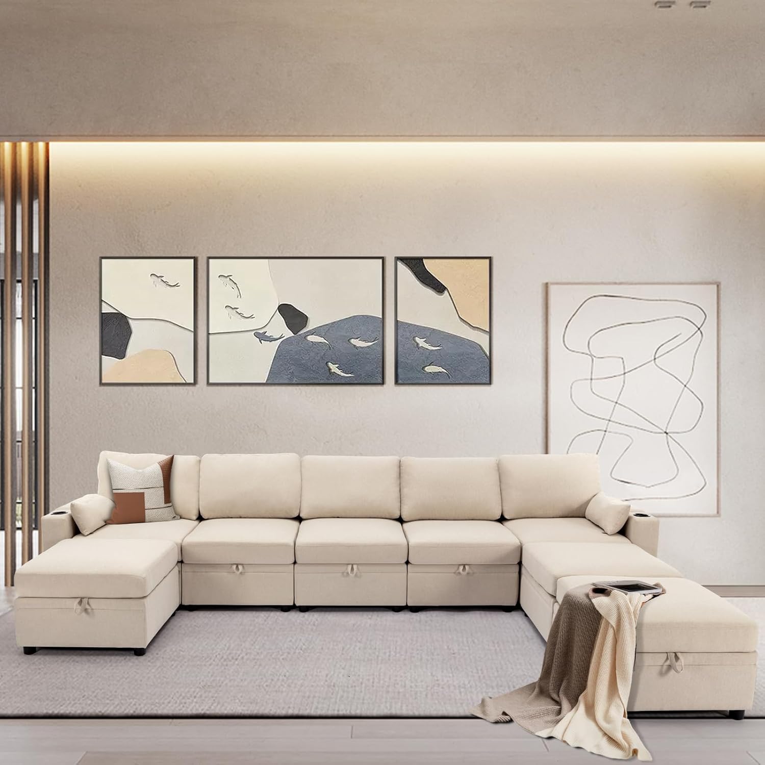 Divano componibile modulare con portaoggetti, divano Italia Ubuy