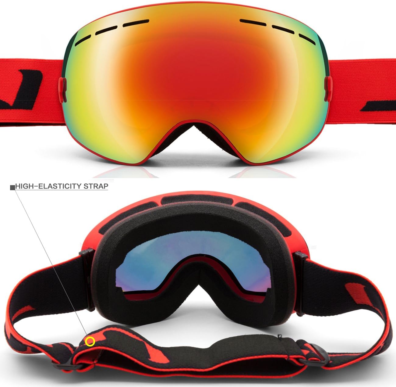 Juli Ski Goggles,Winter Snow Sports Snowboard Goggles with AntiFog