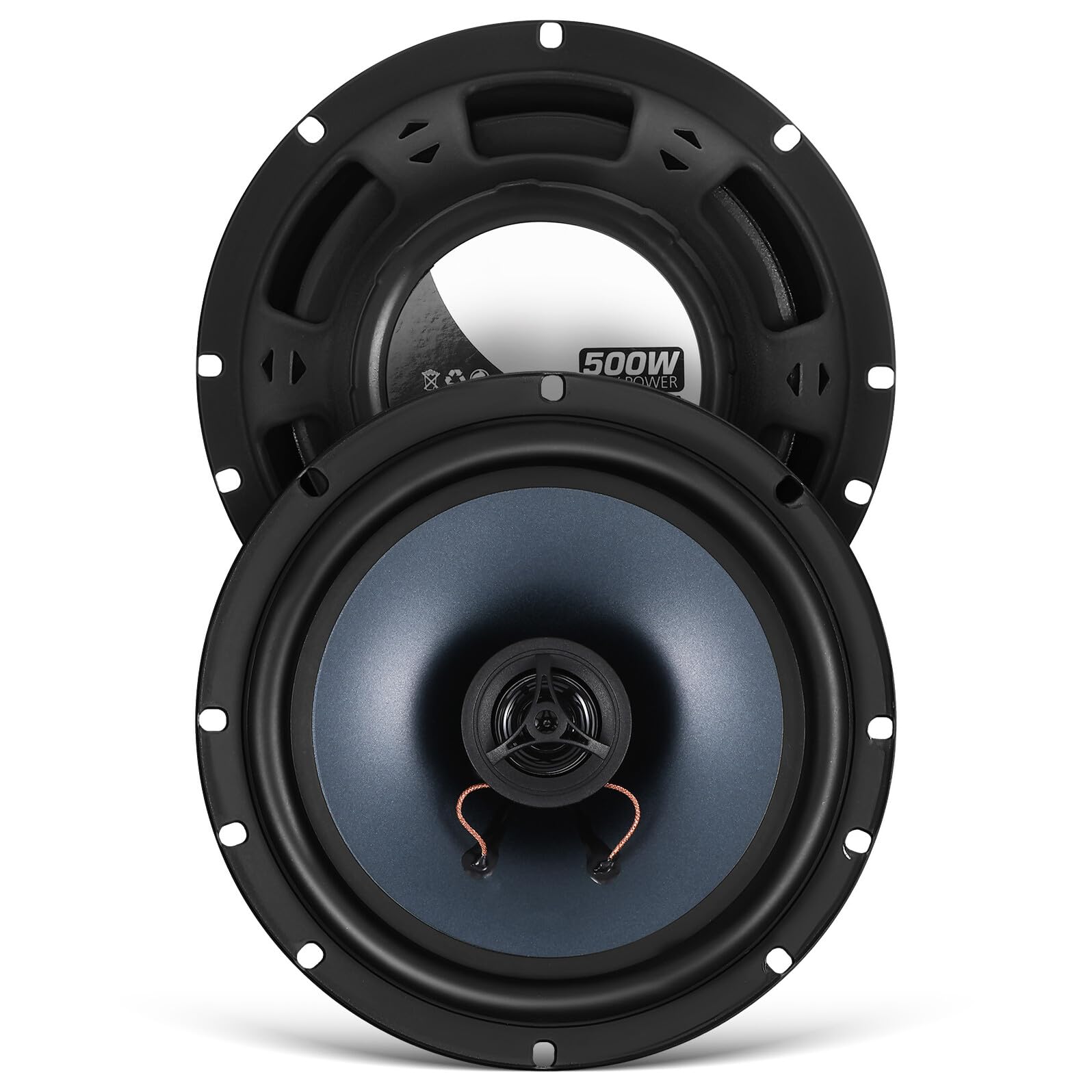 ifundom Altavoces Coaxiales para Coche 6.5 Pulgadas Alta Potencia Plástico Negro Sonido Nítido Subwoofer Amplificador para Audio Automotor Equipo Sonido Vehículo