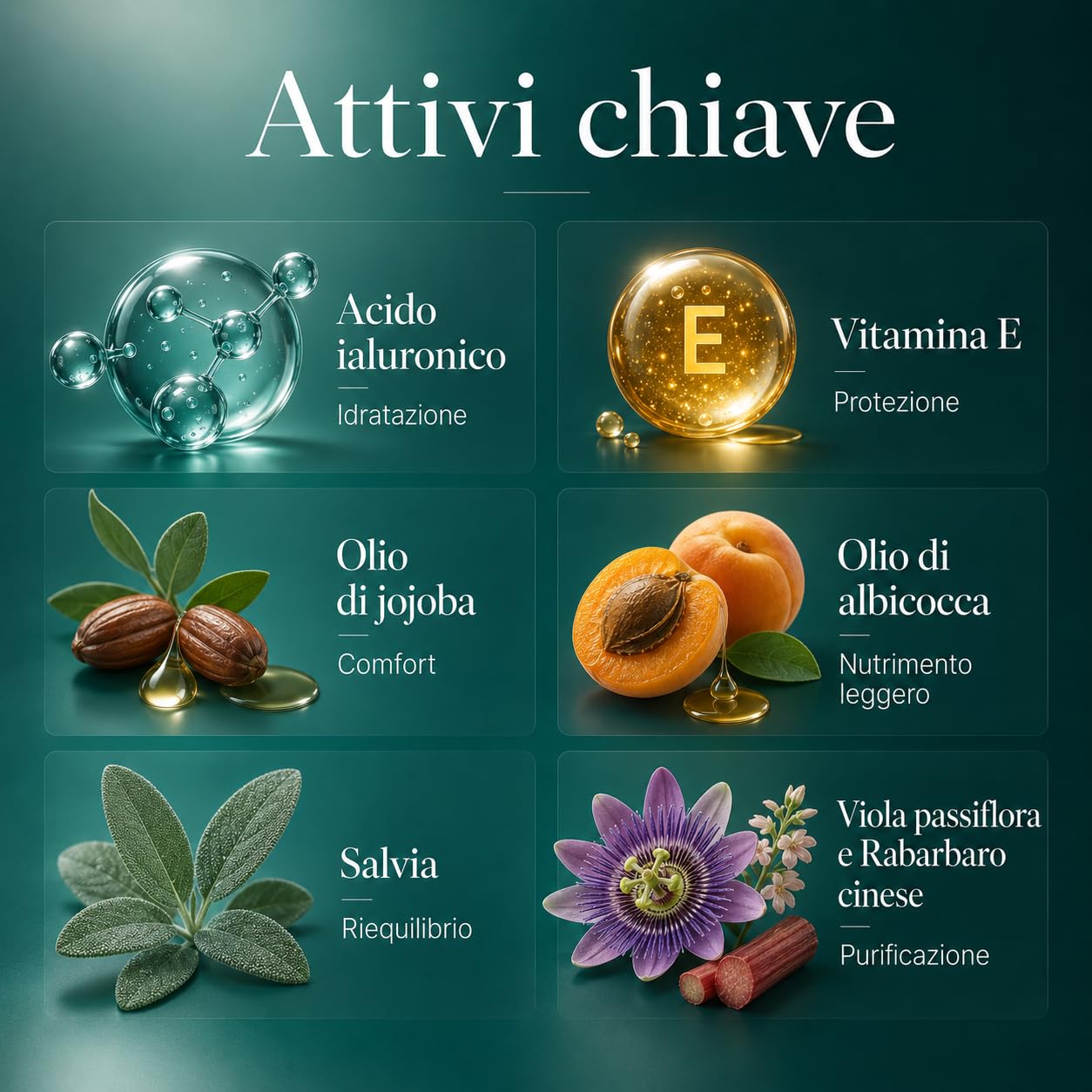Linfa Cosmetics Age Purify H24 Crema Viso Antietà, Idratante Purificante con Acido Ialuronico, Vitamina E, Jojoba, Albicocca e Salvia, Pelle Matura Mista e Lucida, 50 ml