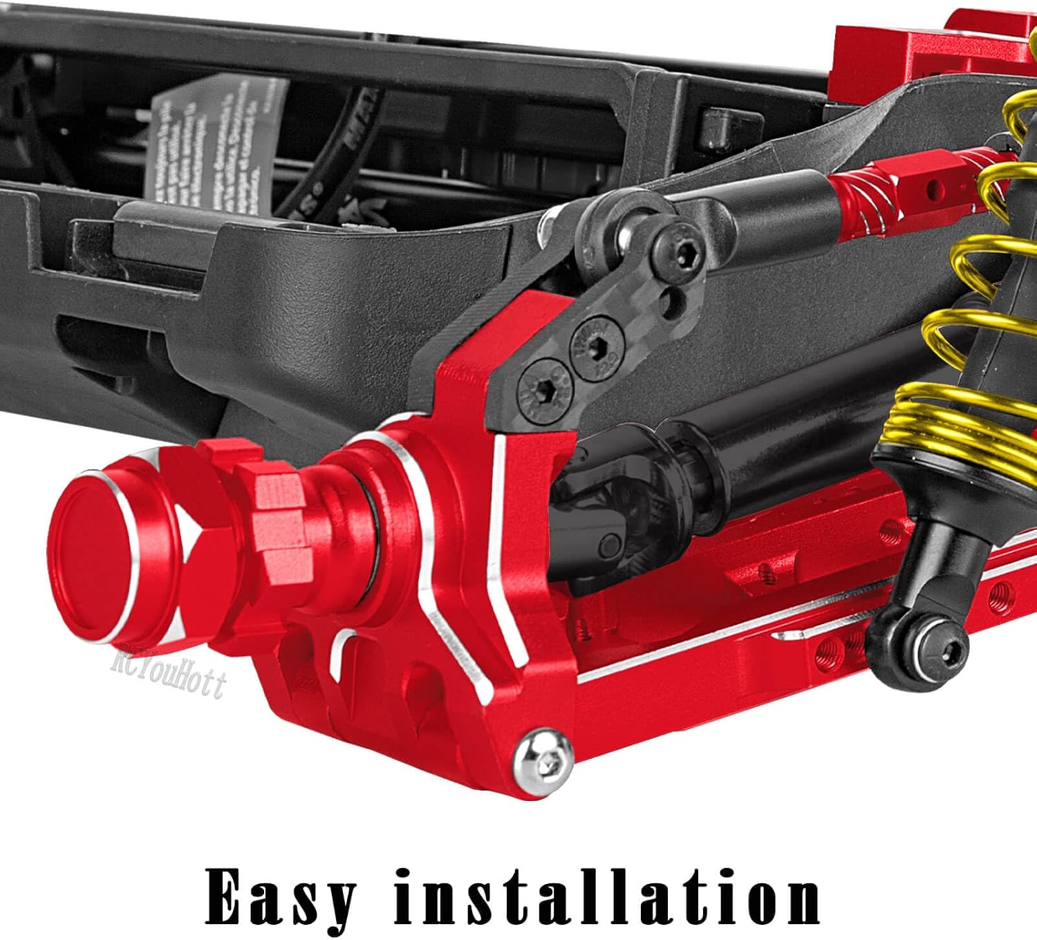 RC Upgrades Part Aluminum 17mm/12mm Wheel Hex/Nuts/Wheel Wrench for 1/10 Rustler/Slash/Stampede/Jato/Hoss 4X4 4WD VXL,Hex Hub Adapters Hops Up,Red(#9069#9086)