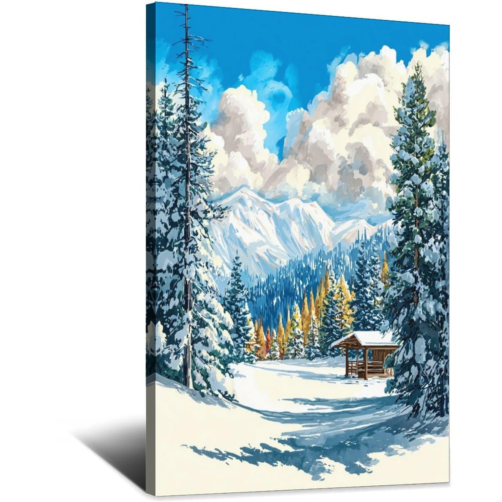 iPuzou Breckenridge Colorado Posters 24x36inch(60x90cm) Vintage Watercolor Canvas Art
