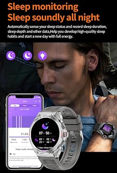 SENBONO H89 G-Sport Waterproof Smart Watch, 1.46 HD Touchscreen, Fitness Tracker with Heart Rate Monitor, Multi-Sport Modes, 350mAh Battery, Black