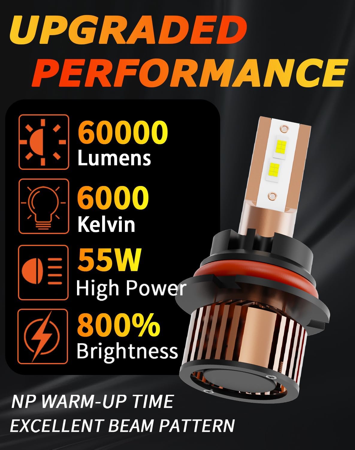 Compatible for Ram 2002 2003 2004 2005 Hi/Lo Dual Beam Light bulb,12V 55W 6000K,Pack of 2