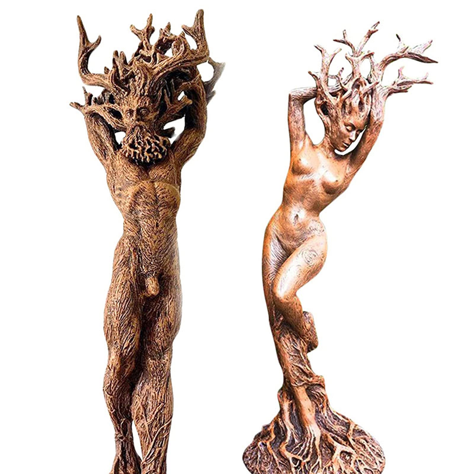 TFBTLZL Forest Goddess Tree god Statue Resin Ornaments, Garden Crafts Statue Tree God Ornaments Crafts（2-pcs）