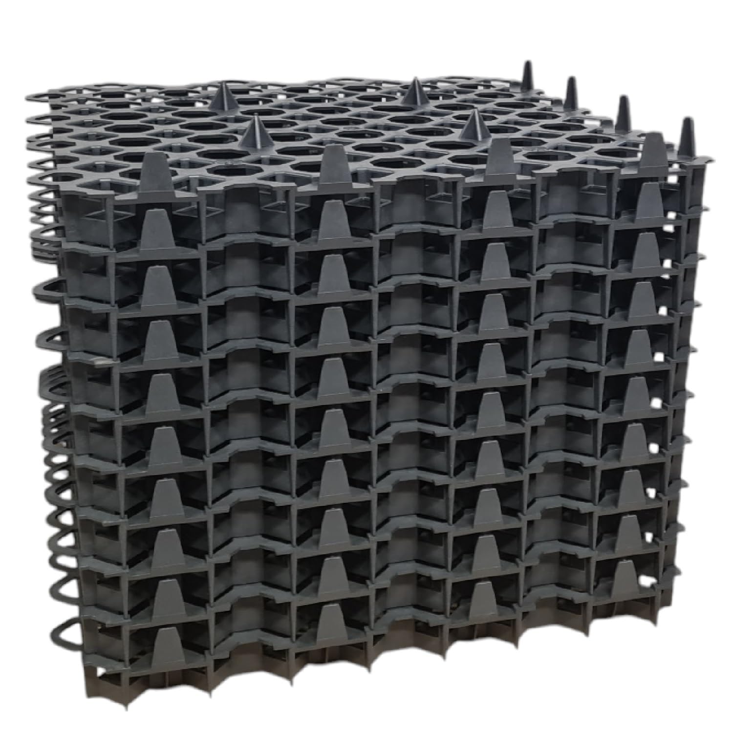 Stabilo Kunststoff Rasengitter Rasengitterplatten Rasenwaben Bodenwaben Paddockplatten Gehwegplatten 50x50x4 cm - schwarz - 10 Stück