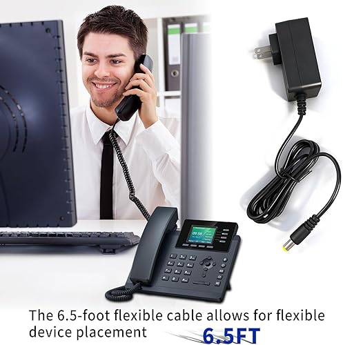 Miniatura 4 de Adaptador de corriente de 5 voltios y 1.2 amperios para Yealink Office Phone Fuente de alimentación Teléfonos compatibles - T53, T53W, T26P, T27,
