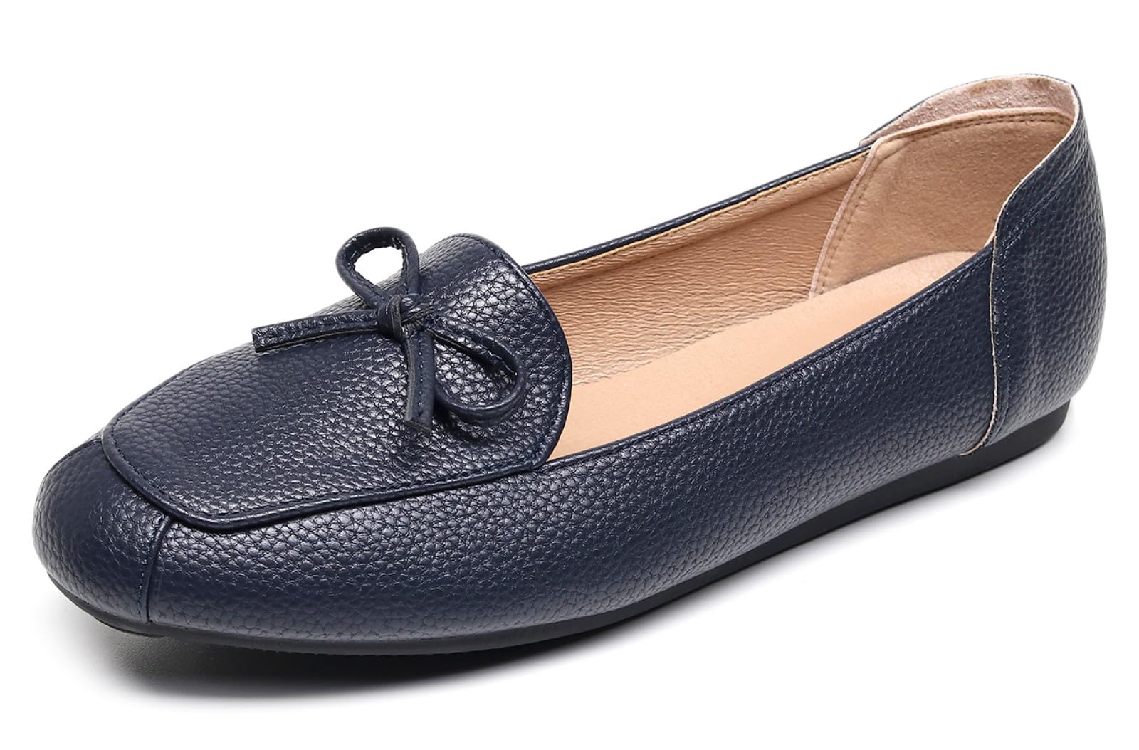 VenusCelia Women's Bowknot Wide Flat Shoe