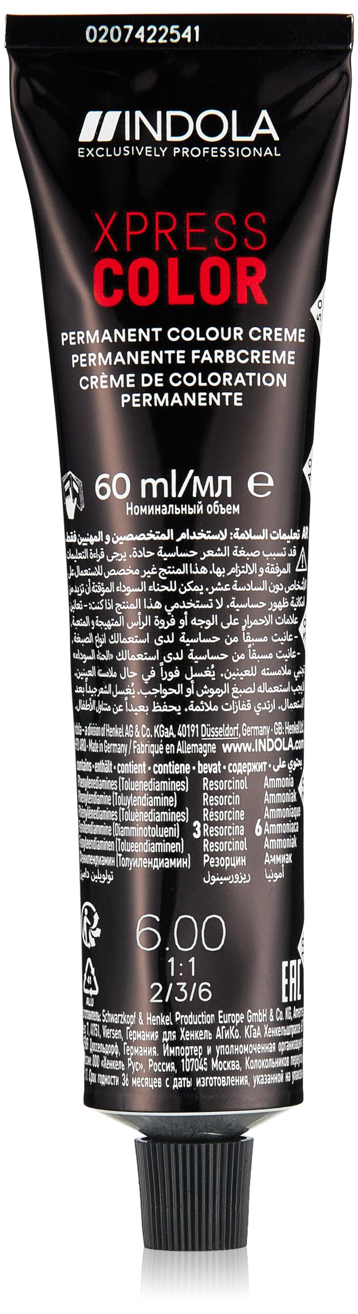 Indola Xpress Color, 3X Faster Processing Time, Faster, Efficient & Affordable Hair Color, #6.00, Dark Blonde Intense Natural, 60ml