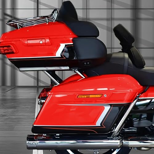 Miniatura 7 de Harley Tour Pack - Pestillos rojo escarlata, cierre de tapa de maletero con llaves para Harley TouringRoad KingRoad GlideStreet GlideElectra