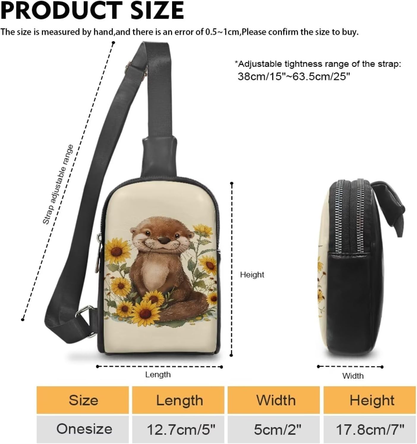 Otter Small Sling Bag for Women Waterproof Sling Bag With Phone Pocket Sling Backpack Multipurpose Chest Bag Dustproof for Office,Outdoor,Traveling or Other Daily Use