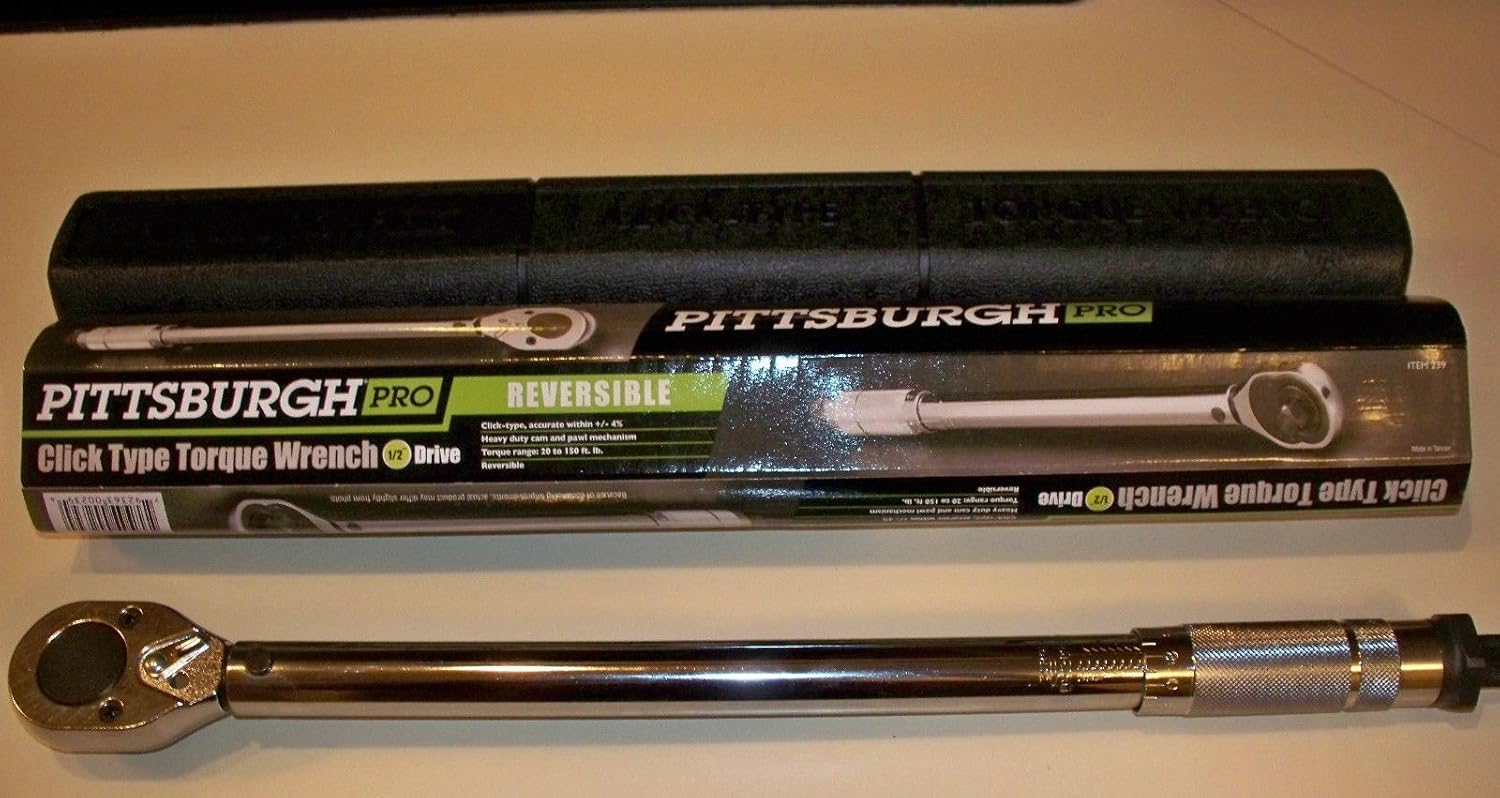 PITTSBURGH PRO 1/2" DRIVE CLICK TYPE TORQUE WRENCH WITH HARD CASE Amazon.ca Tools & Home