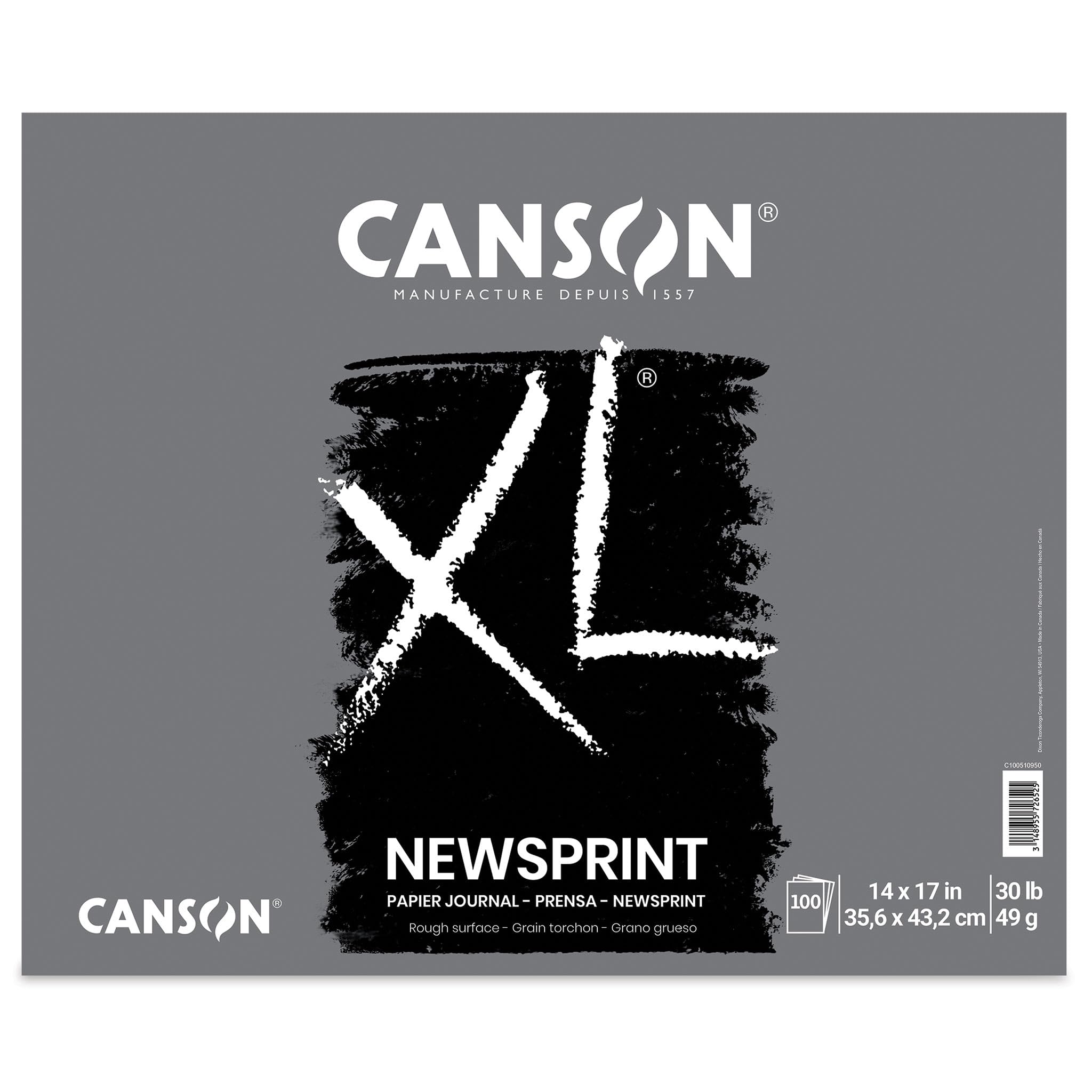 Canson Biggie C702-274 - Blocco da 100 fogli con carta da giornale, 35,5 x 43,5 cm