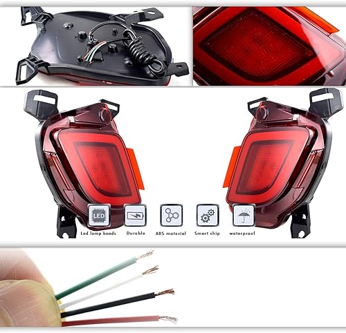Miniatura 2 de GeeGee Conjunto de luz antiniebla LED de lente roja superior compatible con Toyota Highlander 2015, 2016, 2017, 2018, funciona como lámpara