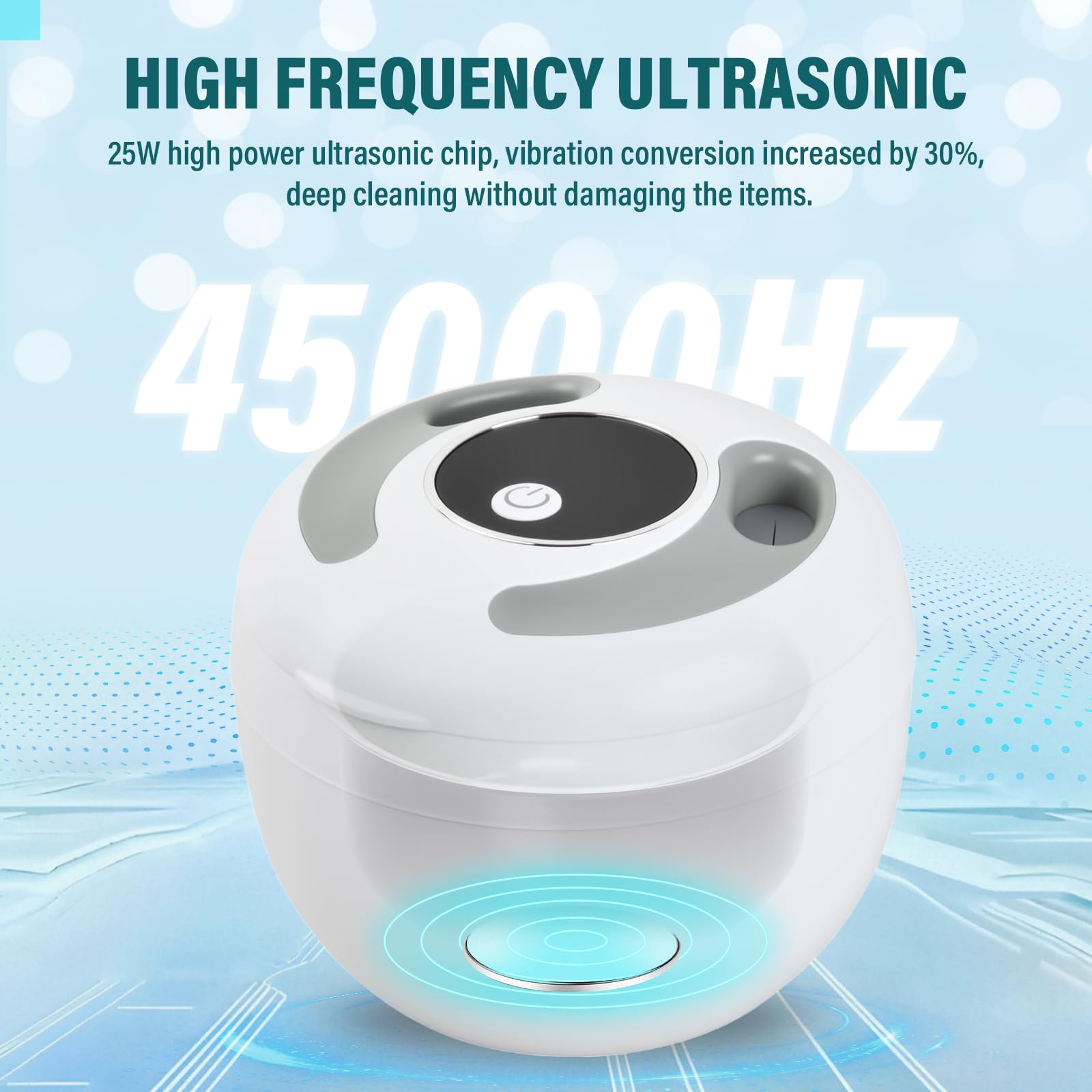 Nettoyeur Ultrasons 45kHz avec Lampe UV, Bac Ultrasonic Cleaner 200ml pour Prothèses Dentaires, Gouttière Dentaire, Aligneurs, Retainer, Bijoux