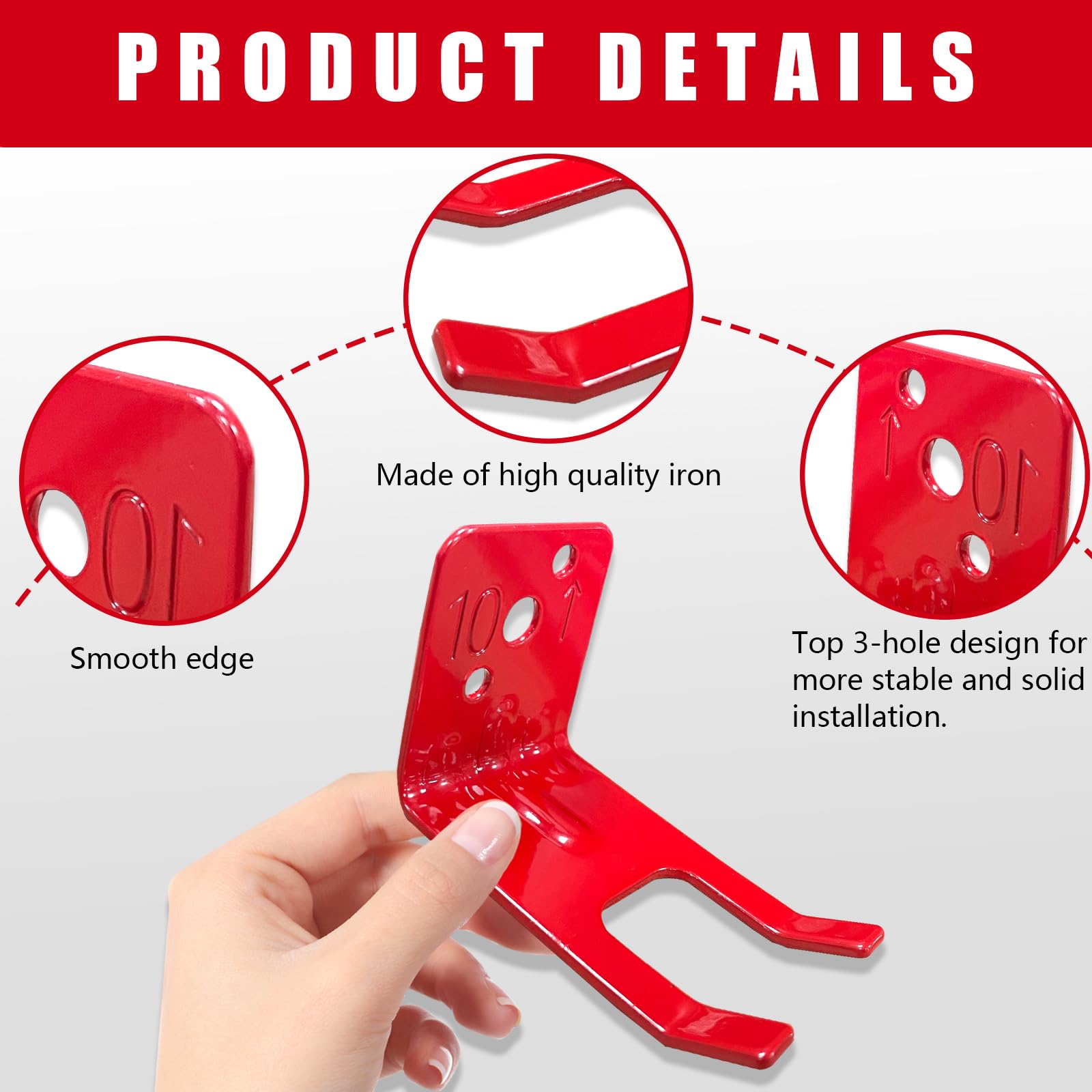 Lot de 8 supports universels d'extincteurs avec fentes pour corps de valve, col de moins de 2,5 cm, crochet d'extincteurs à fourche pour extincteurs secs et à eau de 2,3 à 5,9 kg
