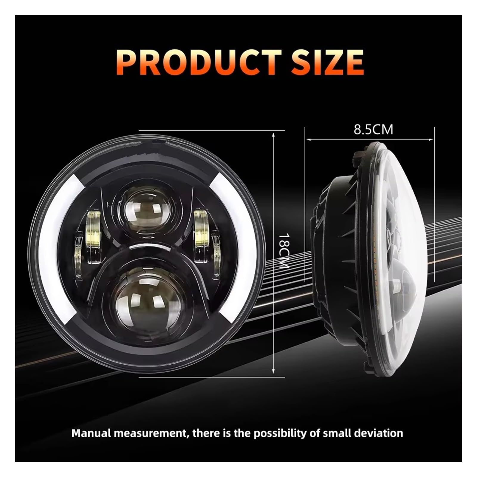 Faro anteriore Per Jeep JK TJ Per Auto Fuoristrada Faro Principale Da 7 Pollici Hi/Low H4 Halo Angle Eyes DRL 12V 24V Fari Anteriori(1PC 7inch)