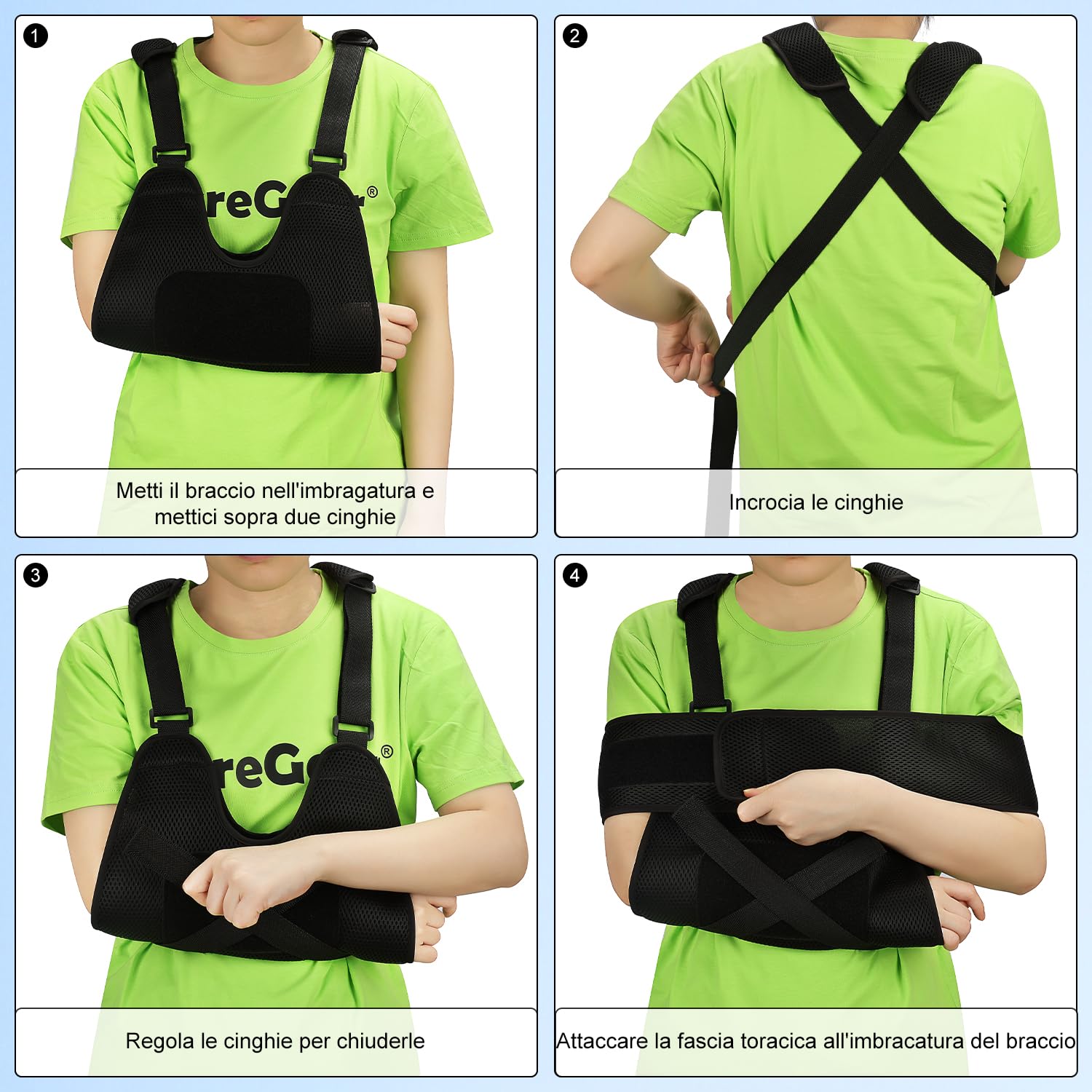 supregear Tutore Spalla e Braccio, Spalla Immobilizzatore, Regolabile Fascia Braccio Rotto Per Polso Rotto, Gomito, Braccio, Spalla Lussata, Si Adatta Bambini, Adolescente, Donne Magre