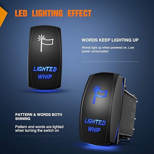 Miniatura 4 de Barra de luz LED con interruptor y 5 pines, de Nilight; luz LED de 20 A/12 V y 10 A/24 V para barcos y todoterrenos