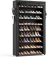 LANTEFUL 10-Tier Shoe Rack with Dust-Proof Cover - 40 Pairs Capacity, Space-Saving Vertical Organizer for Closet Entryway Bedroom